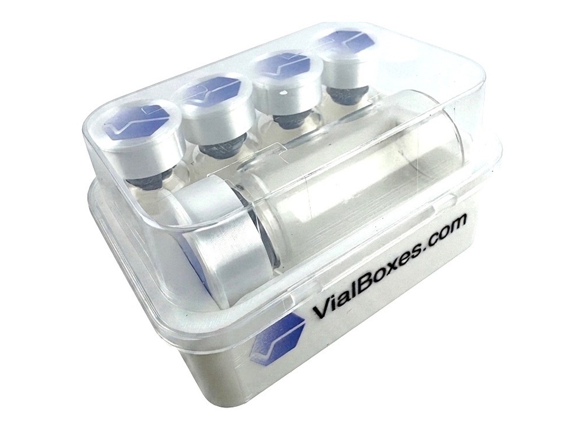 Travel vial kit — loaded with one 10 ml and four 3 ml vials
